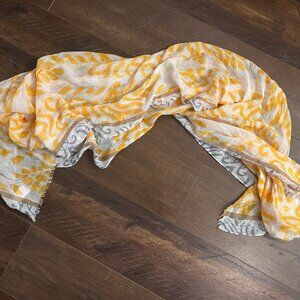 Yellow, Gray, and White Scarf